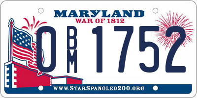 MD license plate 0BM1752