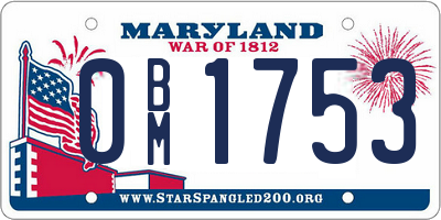 MD license plate 0BM1753