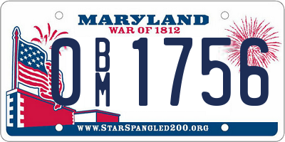 MD license plate 0BM1756
