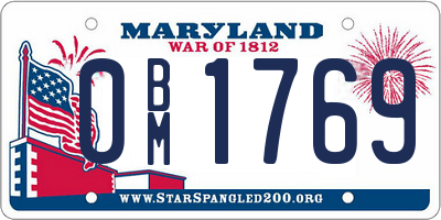 MD license plate 0BM1769