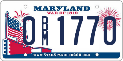 MD license plate 0BM1770