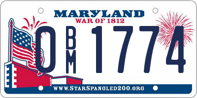 MD license plate 0BM1774