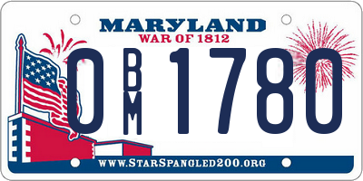 MD license plate 0BM1780
