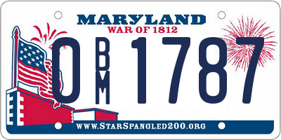 MD license plate 0BM1787