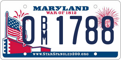 MD license plate 0BM1788