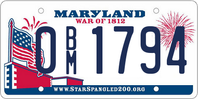 MD license plate 0BM1794