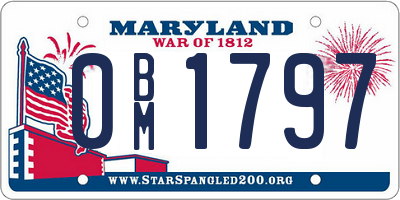 MD license plate 0BM1797