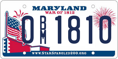 MD license plate 0BM1810