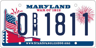 MD license plate 0BM1811