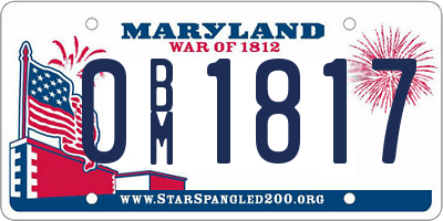 MD license plate 0BM1817