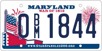 MD license plate 0BM1844