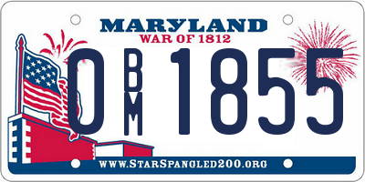 MD license plate 0BM1855