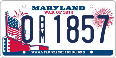 MD license plate 0BM1857