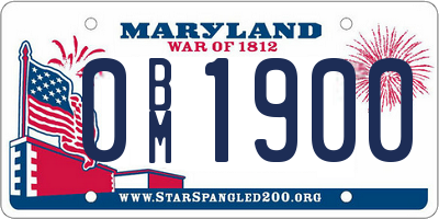 MD license plate 0BM1900