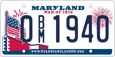 MD license plate 0BM1940