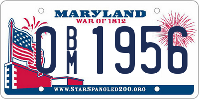 MD license plate 0BM1956