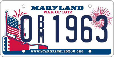 MD license plate 0BM1963