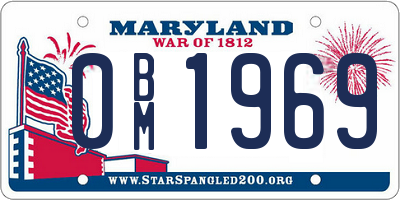 MD license plate 0BM1969