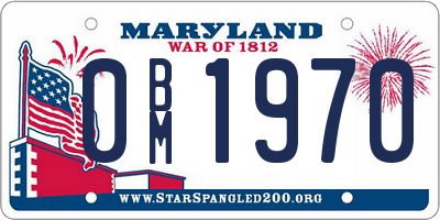 MD license plate 0BM1970
