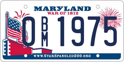 MD license plate 0BM1975