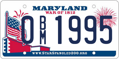 MD license plate 0BM1995