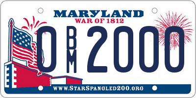 MD license plate 0BM2000