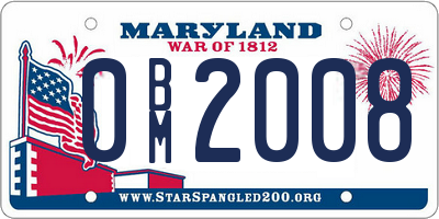 MD license plate 0BM2008