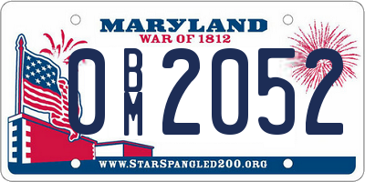 MD license plate 0BM2052