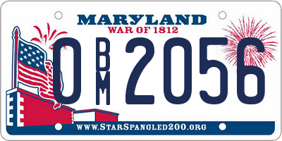 MD license plate 0BM2056