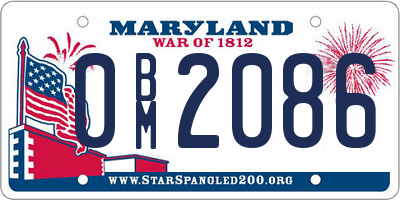 MD license plate 0BM2086