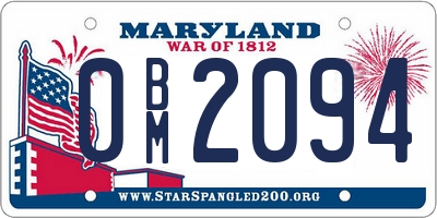 MD license plate 0BM2094