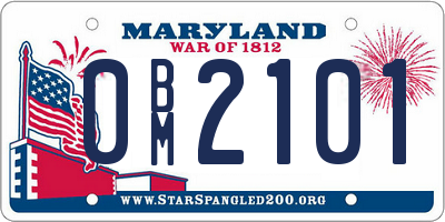 MD license plate 0BM2101