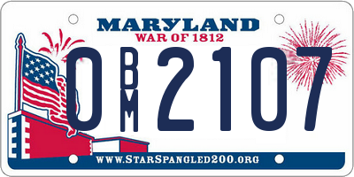 MD license plate 0BM2107