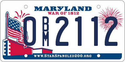MD license plate 0BM2112