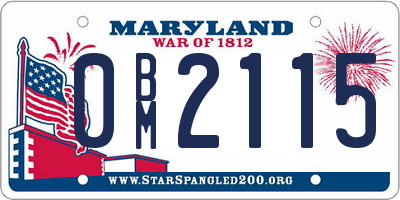 MD license plate 0BM2115