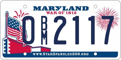 MD license plate 0BM2117