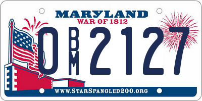 MD license plate 0BM2127
