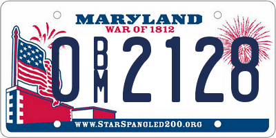 MD license plate 0BM2128
