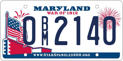 MD license plate 0BM2140