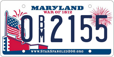 MD license plate 0BM2155