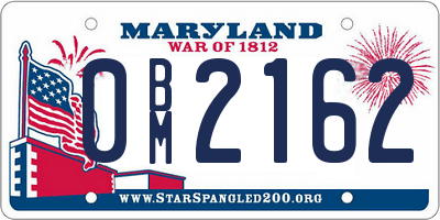MD license plate 0BM2162