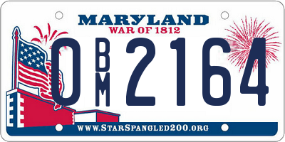 MD license plate 0BM2164