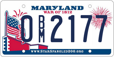 MD license plate 0BM2177