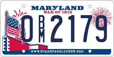 MD license plate 0BM2179