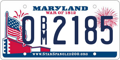 MD license plate 0BM2185