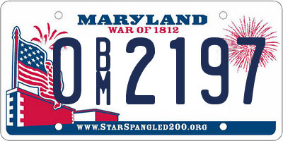 MD license plate 0BM2197