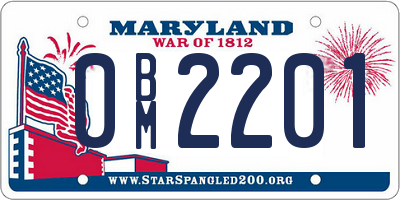 MD license plate 0BM2201