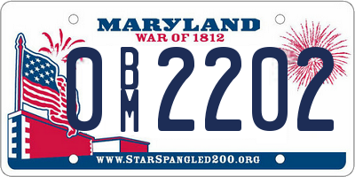 MD license plate 0BM2202