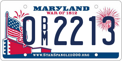 MD license plate 0BM2213