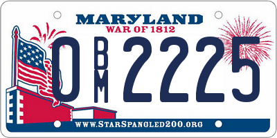 MD license plate 0BM2225